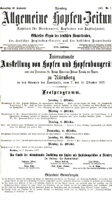 Allgemeine Hopfen-Zeitung Donnerstag 20. September 1877