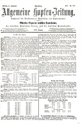 Allgemeine Hopfen-Zeitung Dienstag 25. September 1877