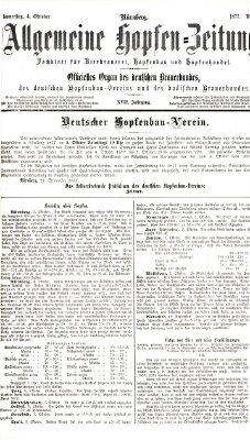 Allgemeine Hopfen-Zeitung Donnerstag 4. Oktober 1877