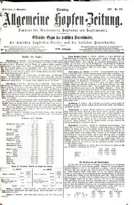 Allgemeine Hopfen-Zeitung Samstag 3. November 1877