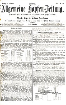 Allgemeine Hopfen-Zeitung Dienstag 13. November 1877