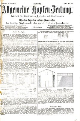 Allgemeine Hopfen-Zeitung Samstag 15. Dezember 1877