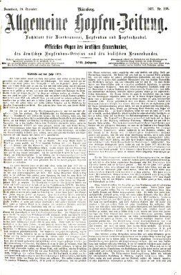 Allgemeine Hopfen-Zeitung Samstag 29. Dezember 1877