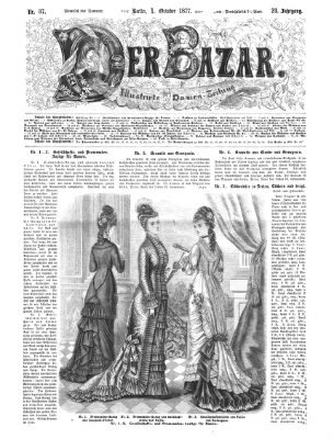 Der Bazar Montag 1. Oktober 1877