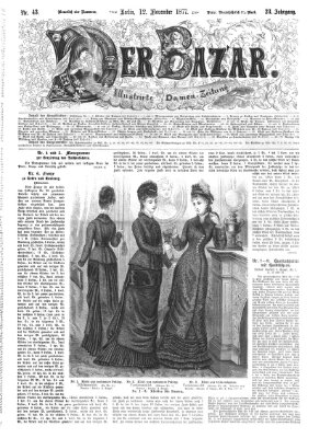 Der Bazar Montag 12. November 1877