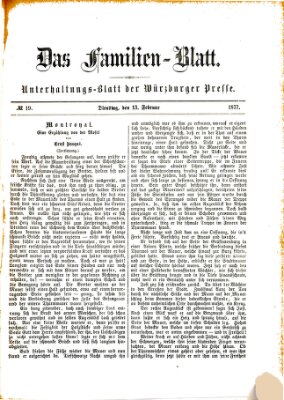 Das Familienblatt (Würzburger Presse) Dienstag 13. Februar 1877