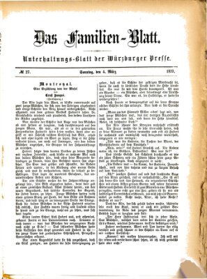 Das Familienblatt (Würzburger Presse) Sonntag 4. März 1877