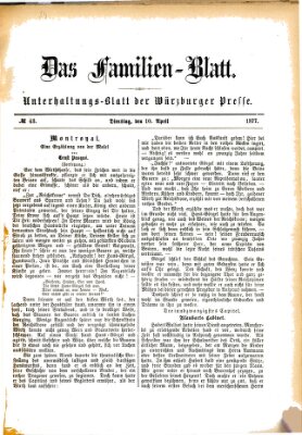 Das Familienblatt (Würzburger Presse) Dienstag 10. April 1877