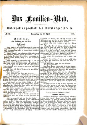 Das Familienblatt (Würzburger Presse) Donnerstag 19. April 1877