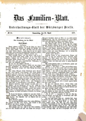 Das Familienblatt (Würzburger Presse) Donnerstag 26. April 1877