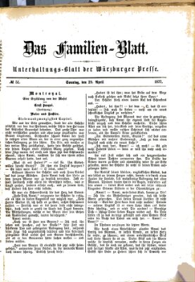 Das Familienblatt (Würzburger Presse) Sonntag 29. April 1877