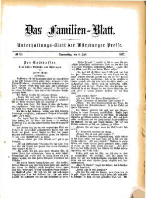 Das Familienblatt (Würzburger Presse) Donnerstag 5. Juli 1877