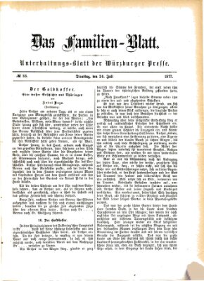 Das Familienblatt (Würzburger Presse) Dienstag 24. Juli 1877