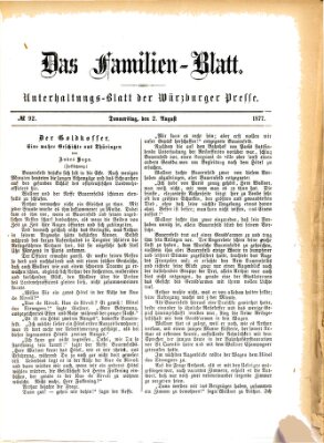 Das Familienblatt (Würzburger Presse) Donnerstag 2. August 1877