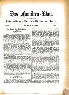 Das Familienblatt (Würzburger Presse) Mittwoch 3. Oktober 1877