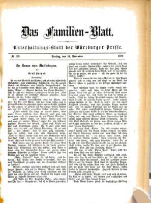 Das Familienblatt (Würzburger Presse) Freitag 16. November 1877