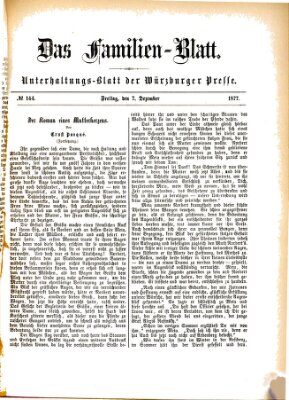 Das Familienblatt (Würzburger Presse) Freitag 7. Dezember 1877