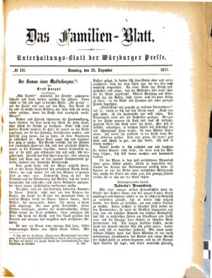 Das Familienblatt (Würzburger Presse) Sonntag 23. Dezember 1877