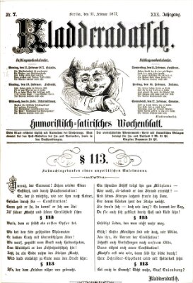 Kladderadatsch Sonntag 11. Februar 1877