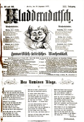 Kladderadatsch Sonntag 30. September 1877