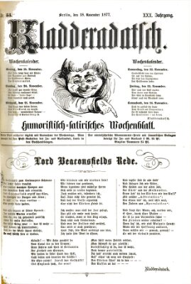 Kladderadatsch Sonntag 18. November 1877