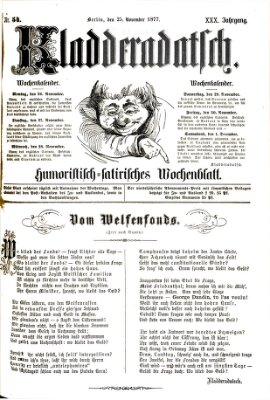 Kladderadatsch Sonntag 25. November 1877