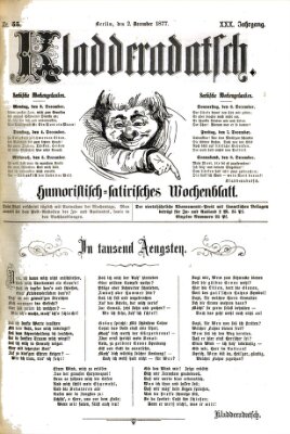 Kladderadatsch Sonntag 2. Dezember 1877