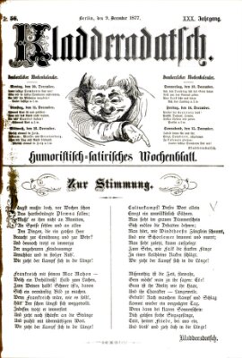 Kladderadatsch Sonntag 9. Dezember 1877