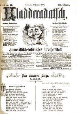 Kladderadatsch Sonntag 30. Dezember 1877