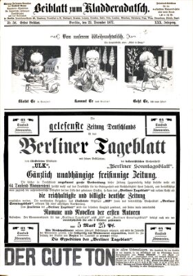 Kladderadatsch Sonntag 23. Dezember 1877