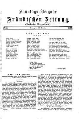 Fränkische Zeitung. Sonntags-Beigabe der Fränkischen Zeitung (Ansbacher Morgenblatt) (Ansbacher Morgenblatt) Sonntag 23. Dezember 1877