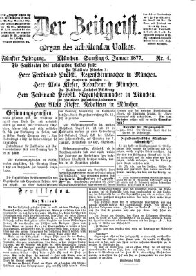 Der Zeitgeist Samstag 6. Januar 1877