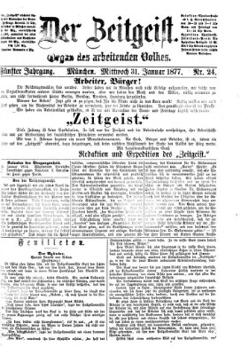 Der Zeitgeist Mittwoch 31. Januar 1877