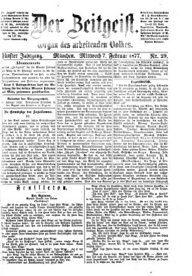 Der Zeitgeist Mittwoch 7. Februar 1877