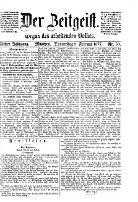 Der Zeitgeist Donnerstag 8. Februar 1877