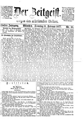 Der Zeitgeist Sonntag 11. Februar 1877