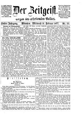 Der Zeitgeist Mittwoch 14. Februar 1877