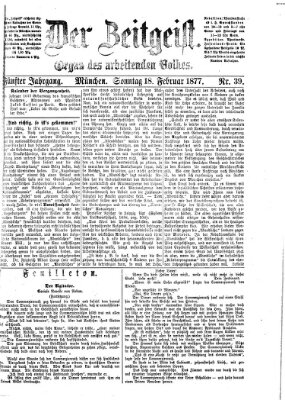 Der Zeitgeist Sonntag 18. Februar 1877