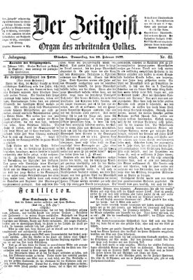 Der Zeitgeist Donnerstag 22. Februar 1877