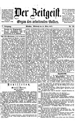 Der Zeitgeist Mittwoch 14. März 1877