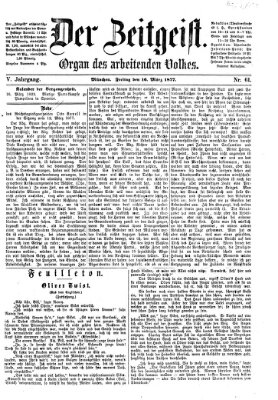 Der Zeitgeist Freitag 16. März 1877