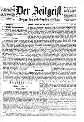 Der Zeitgeist Freitag 30. März 1877