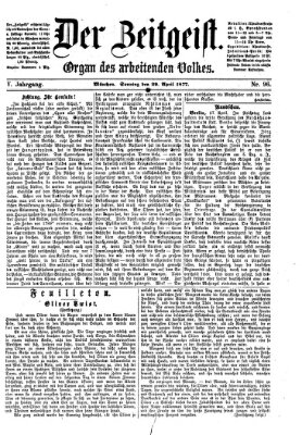 Der Zeitgeist Sonntag 29. April 1877