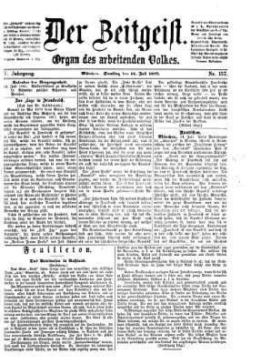 Der Zeitgeist Samstag 14. Juli 1877