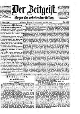 Der Zeitgeist Samstag 28. Juli 1877