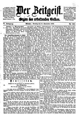 Der Zeitgeist Dienstag 11. September 1877