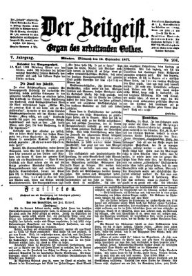 Der Zeitgeist Mittwoch 12. September 1877