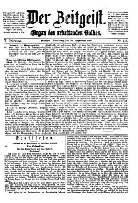 Der Zeitgeist Donnerstag 20. September 1877