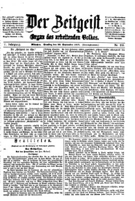 Der Zeitgeist Samstag 22. September 1877