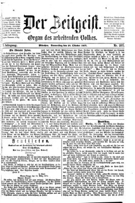 Der Zeitgeist Donnerstag 18. Oktober 1877